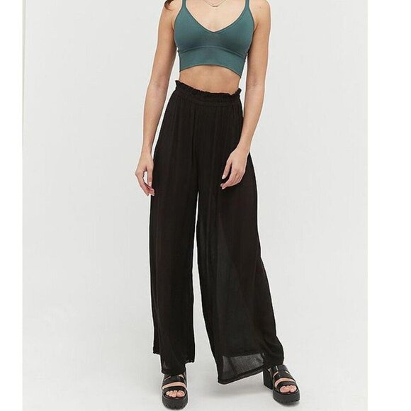 Out From Under Urban Outfitters Fleur Wide Leg Paperbag Trousers Pants XL 267973